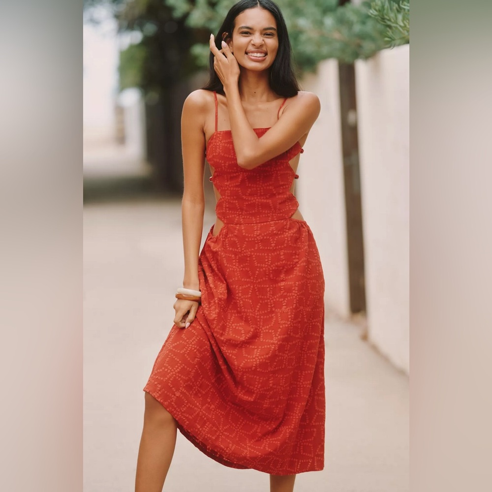 NWT Celandine Rio Batik Cutout Midi Dress | size medium